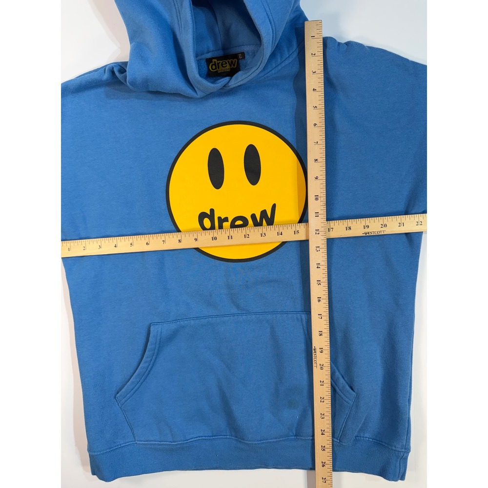 Drew House Mascot Hoodie Sky Blue XL Justin Bieber Smiley Face Streetwear - Picture 5 of 5